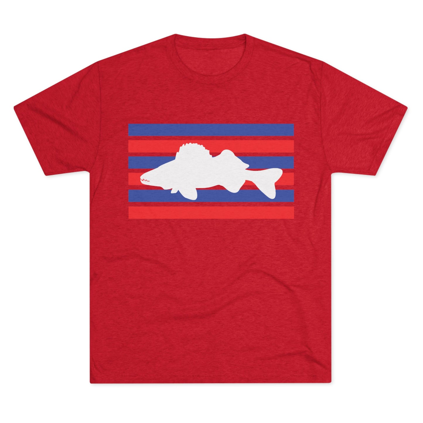 Walleye Tee Shirt Red White and Blue