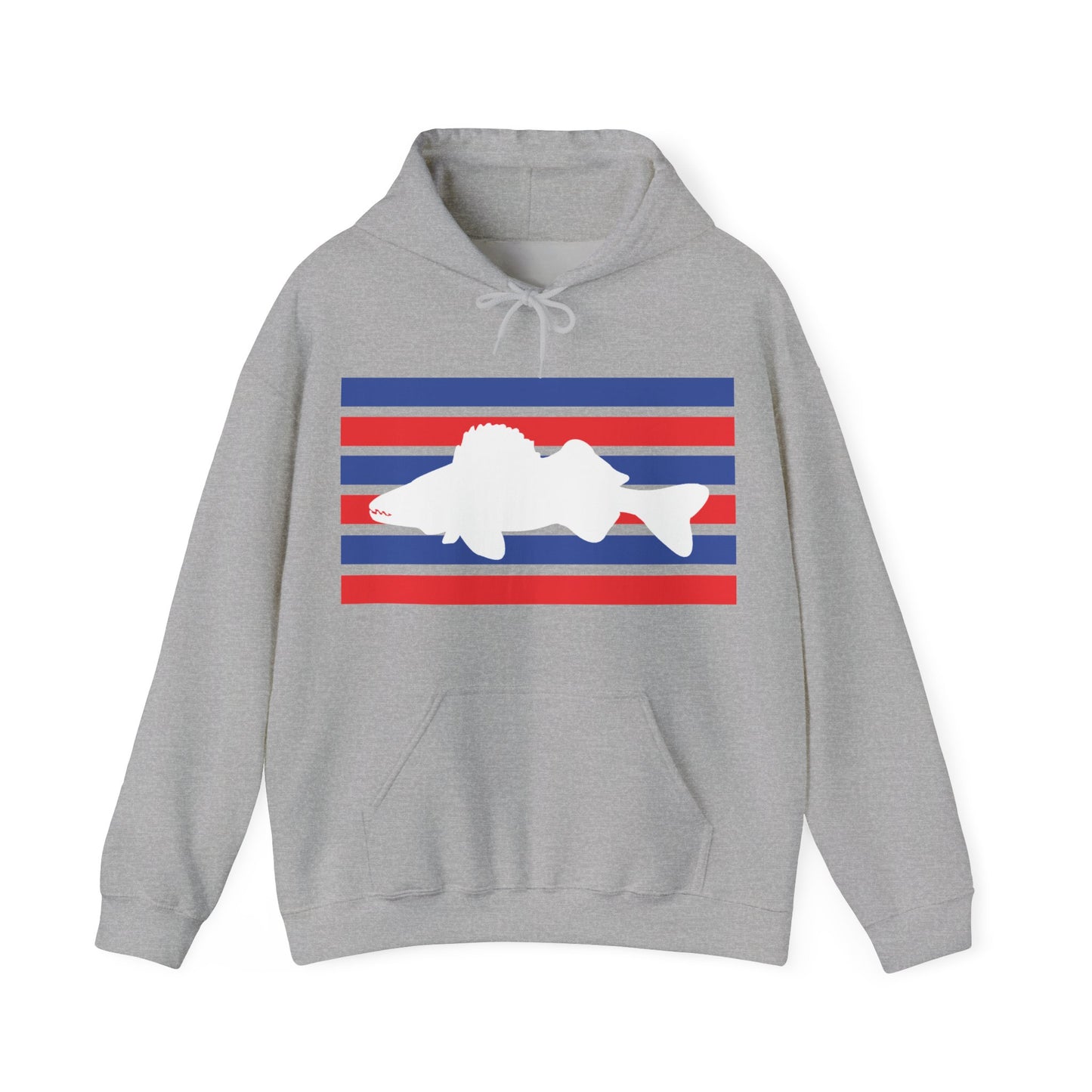 Walleye Hoodie Red White and Blue
