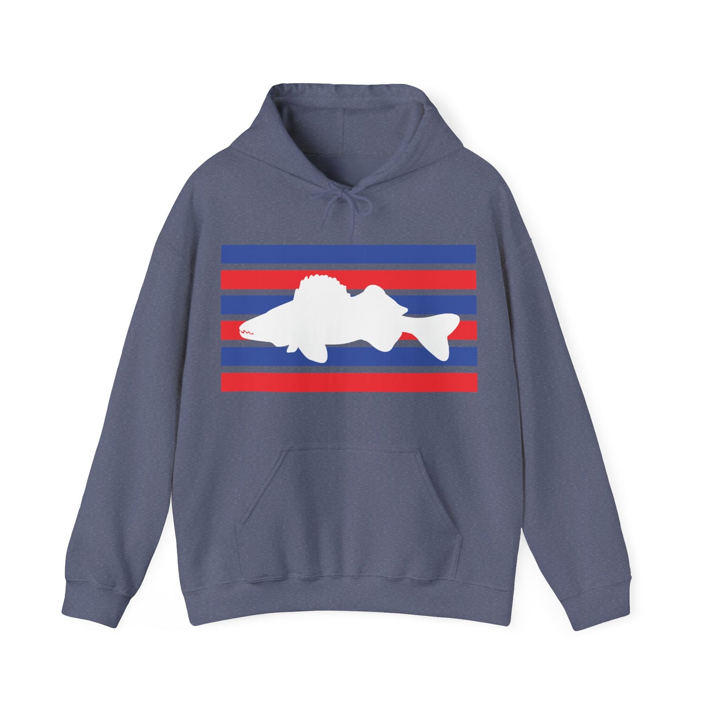 Walleye Hoodie Red White and Blue