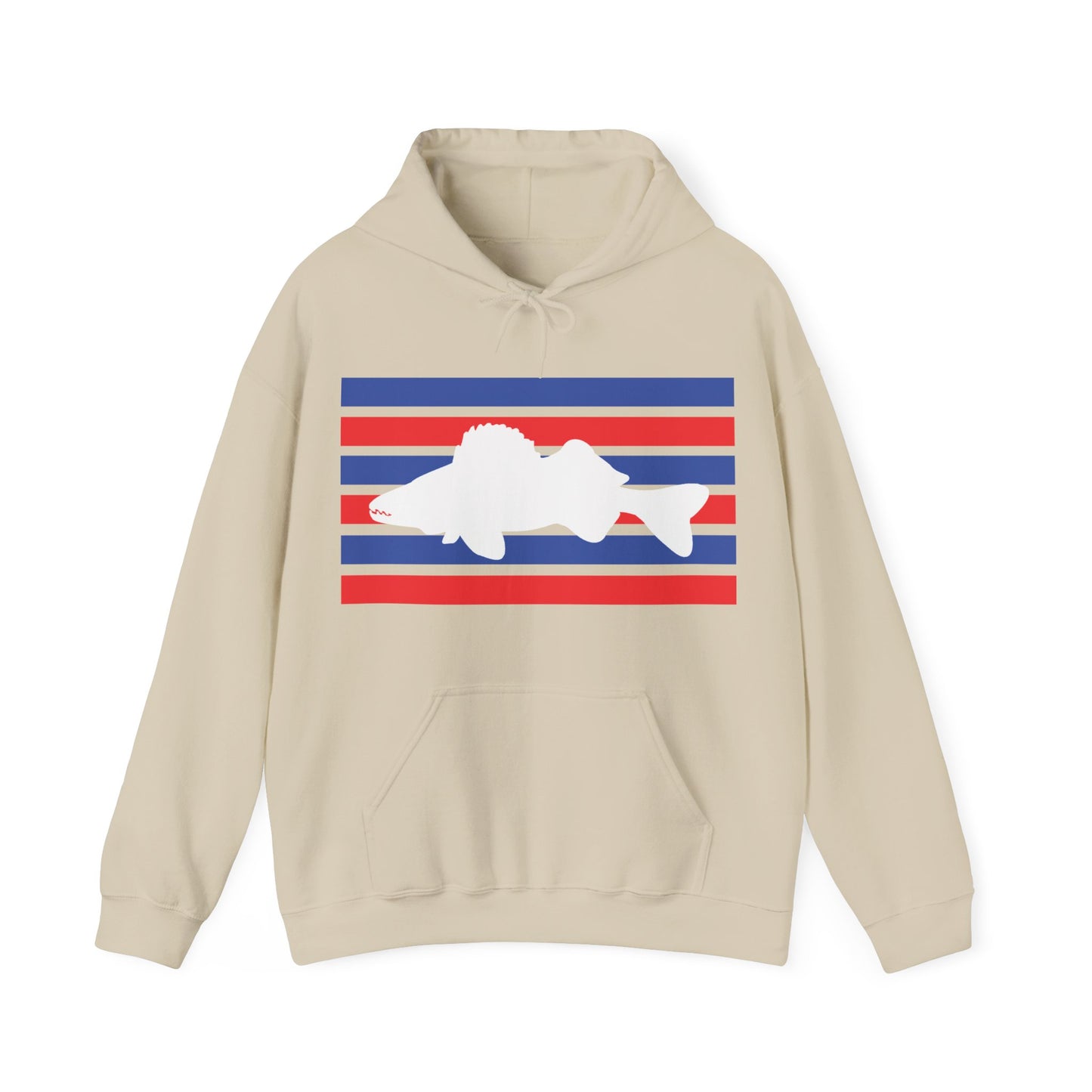 Walleye Hoodie Red White and Blue