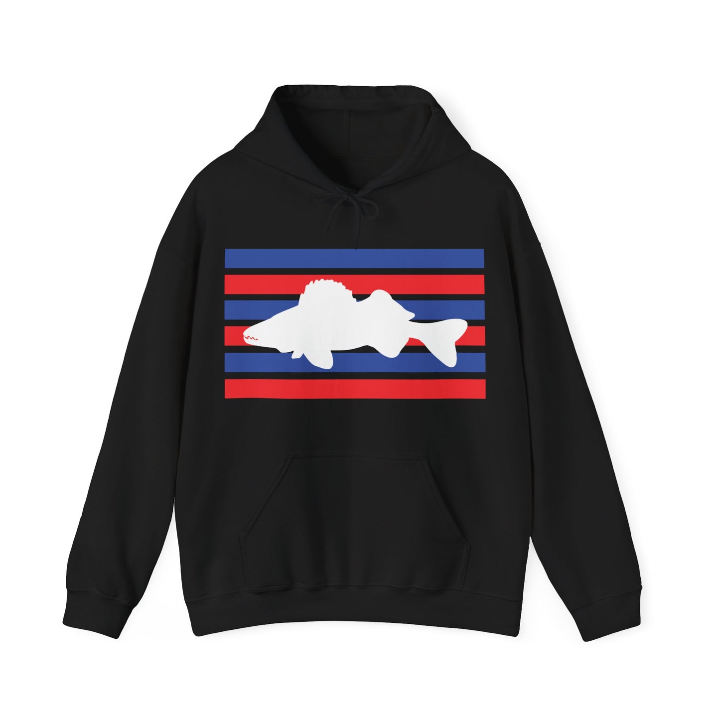 Walleye Hoodie Red White and Blue