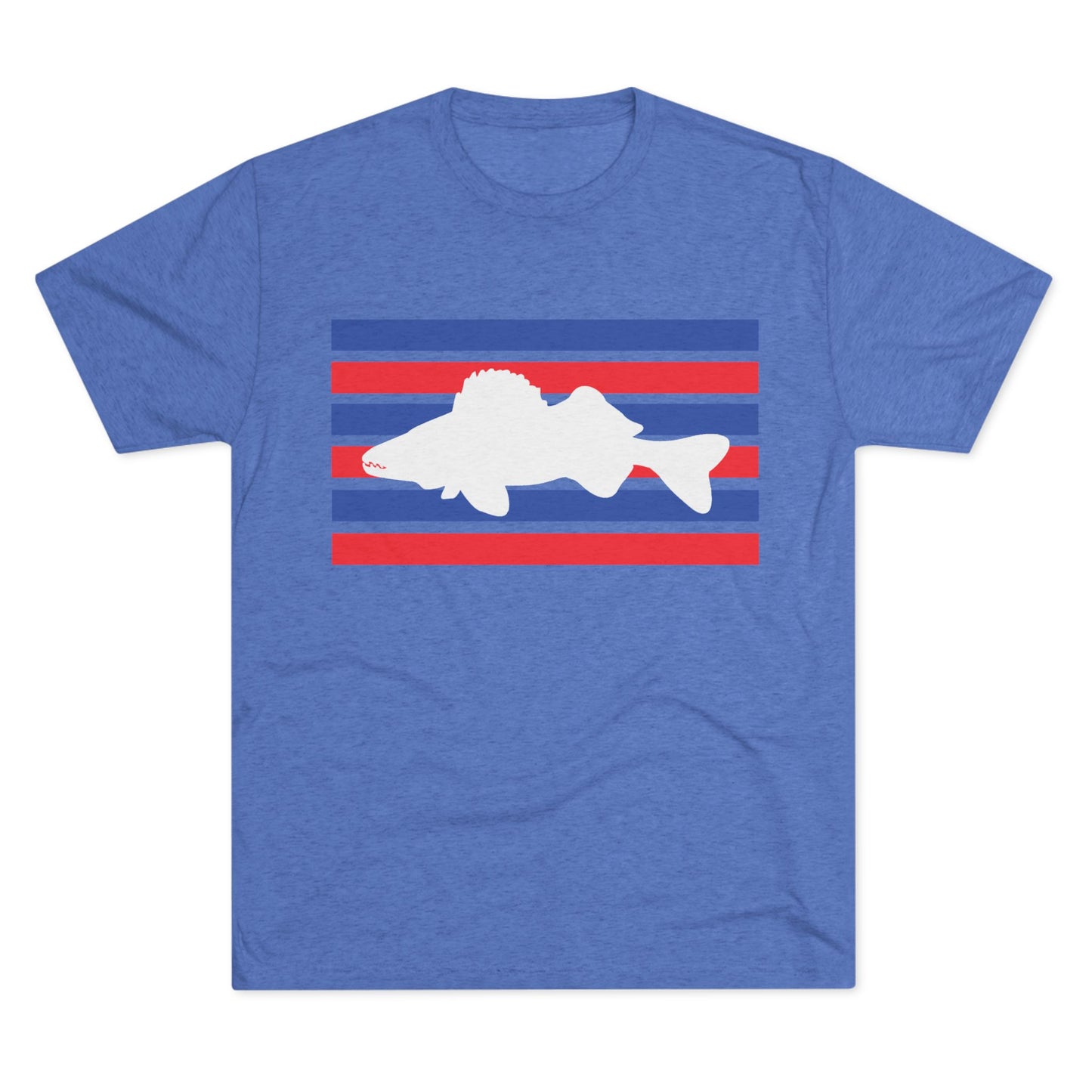 Walleye Tee Shirt Red White and Blue