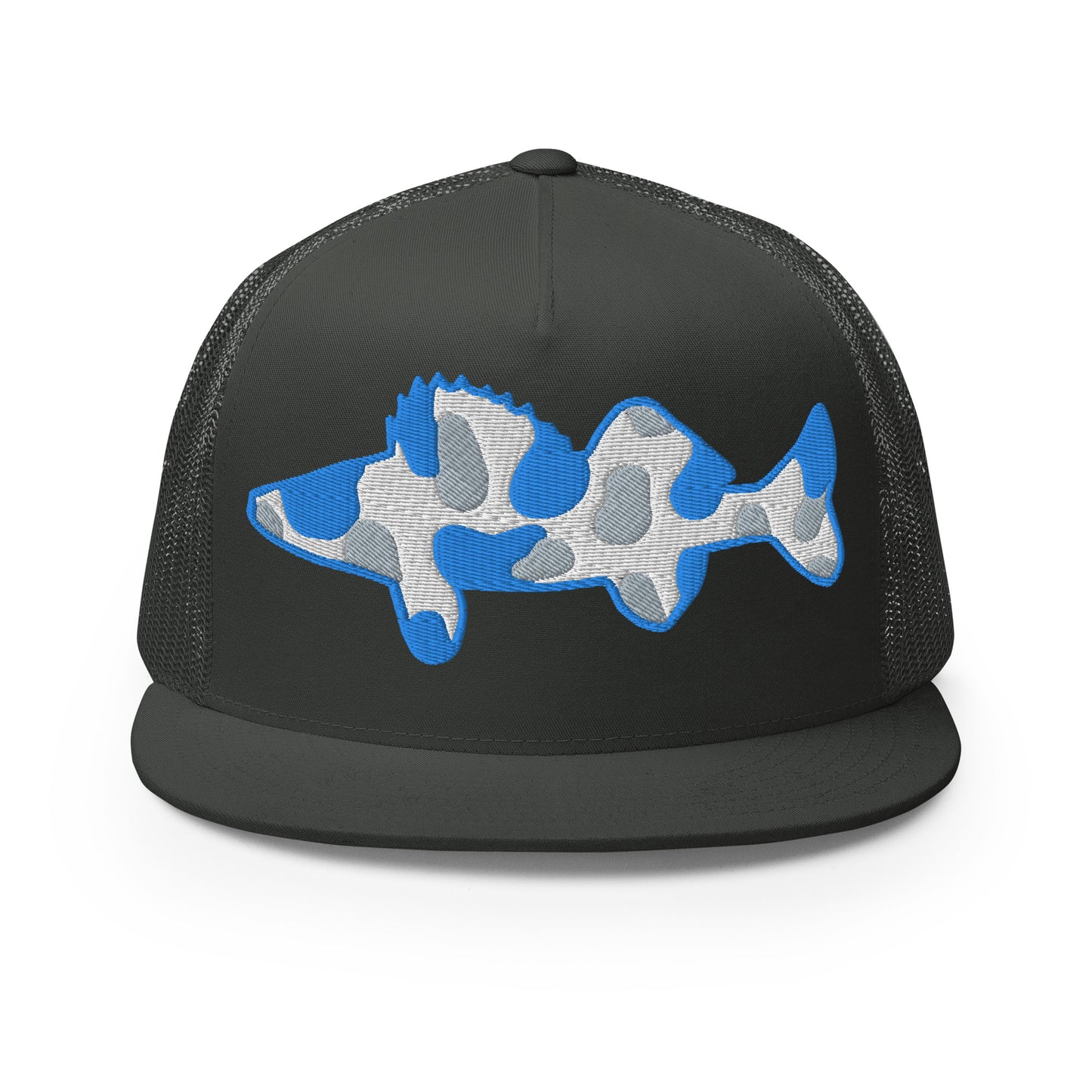 Camo Walleye 5 Panel Trucker Cap