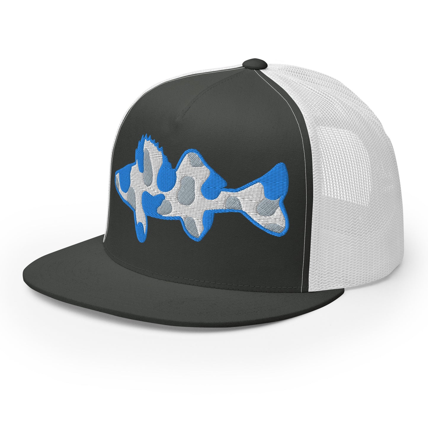 Camo Walleye 5 Panel Trucker Cap