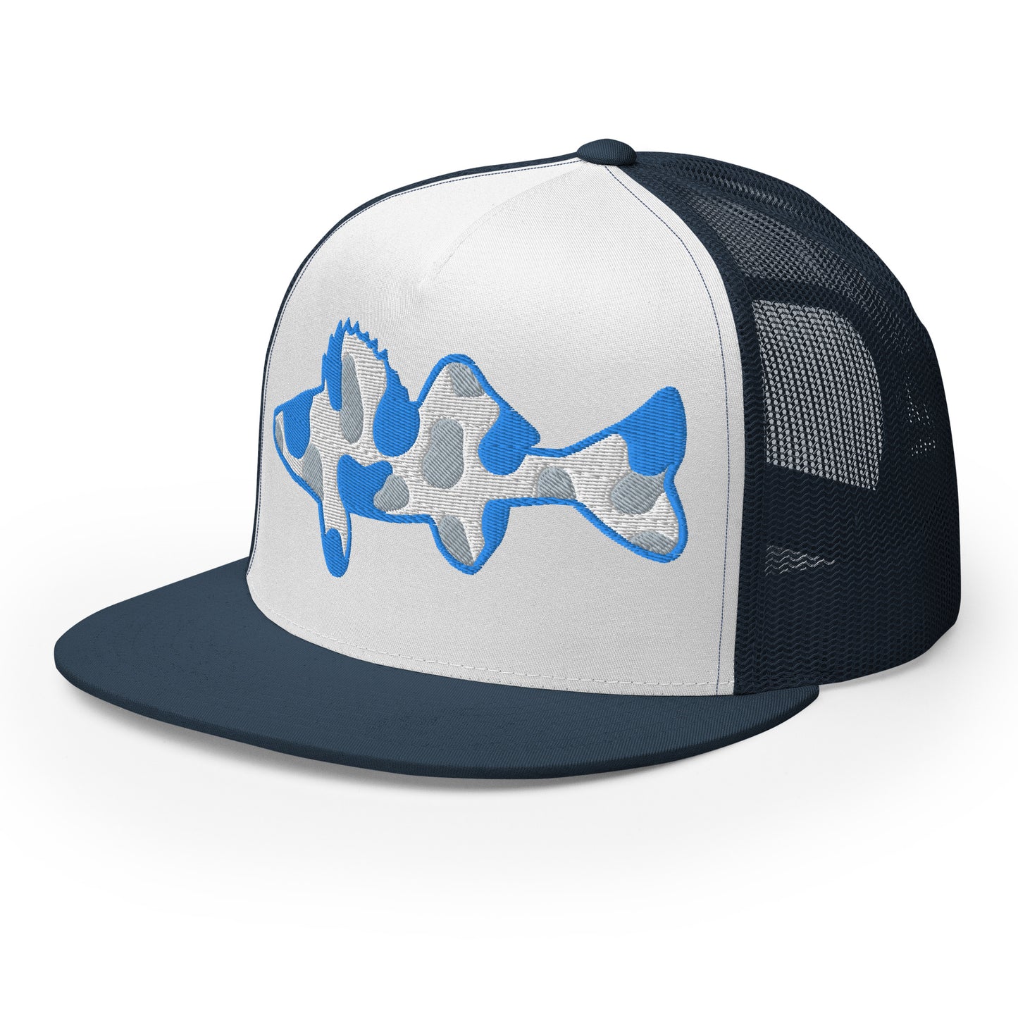 Camo Walleye 5 Panel Trucker Cap
