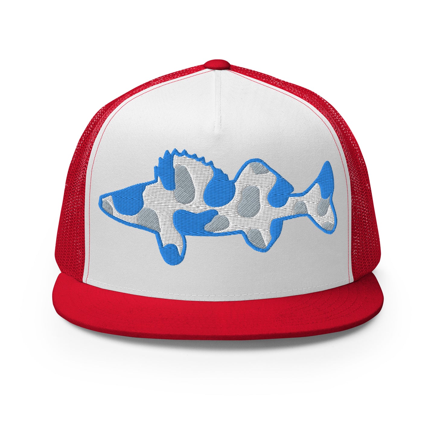 Camo Walleye 5 Panel Trucker Cap