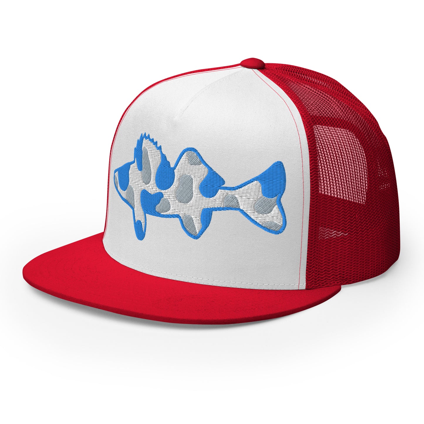 Camo Walleye 5 Panel Trucker Cap