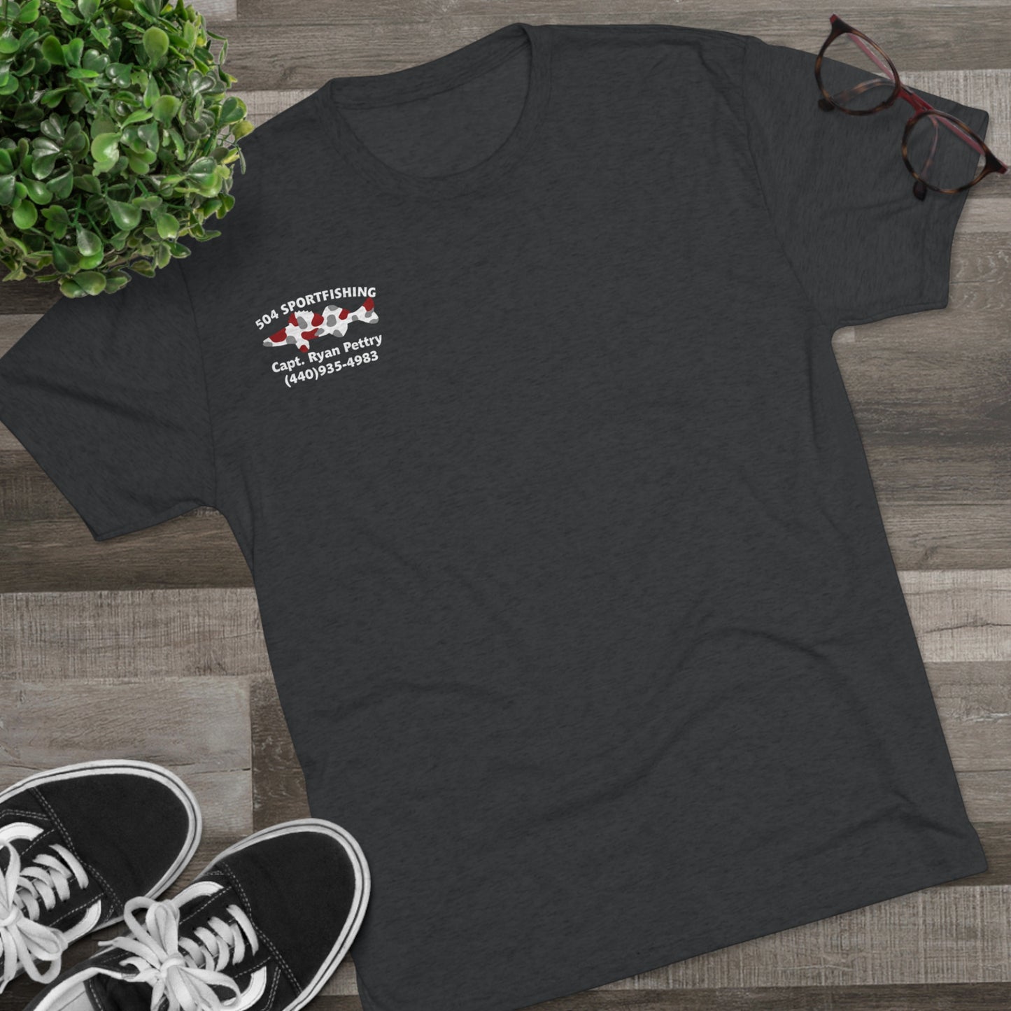 504 Sportfishing Red Logo Crew Tee