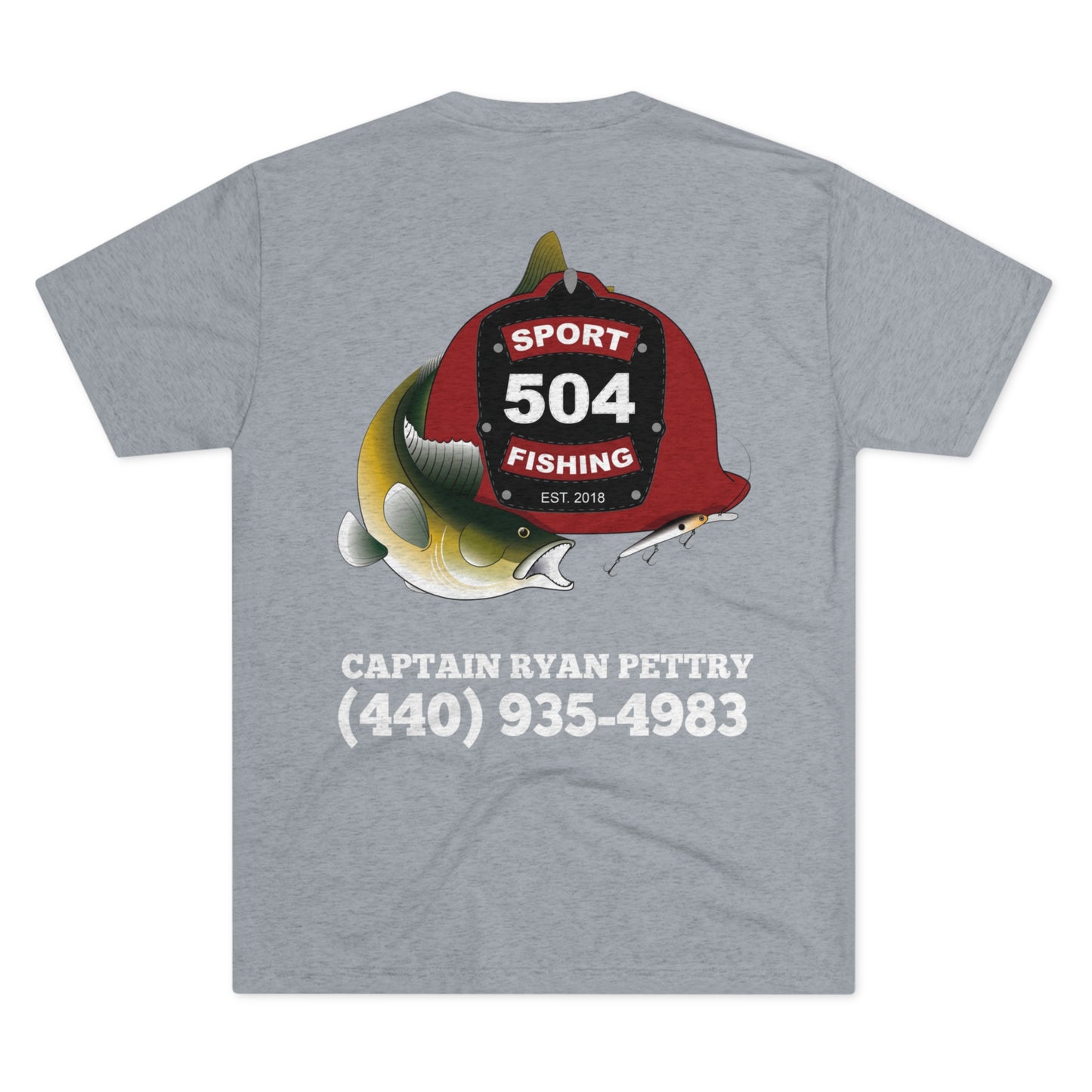 504 Sportfishing Red Logo Crew Tee