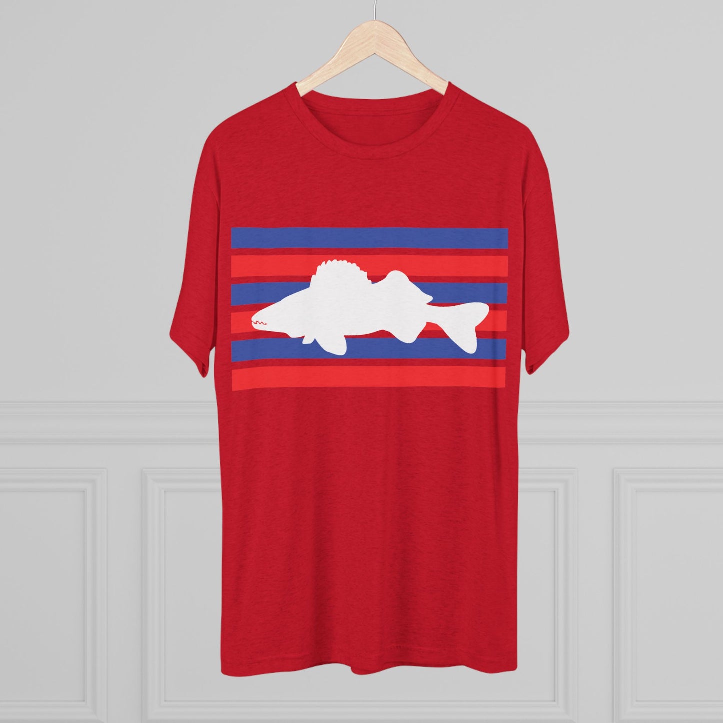 Walleye Tee Shirt Red White and Blue